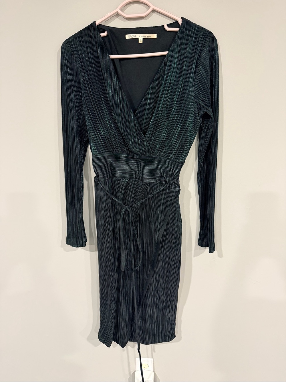 Rachel Rachel Roy Green Pleated Wrap Dress Size Large